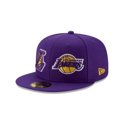 Sapca New Era Los Angeles Lakers NBA Double Hit 59FIFTY Fitted - Violet